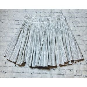 Vince Womens Size 0 Cotton Flowy Lightweight Lined Skirt Black Thin Stripes